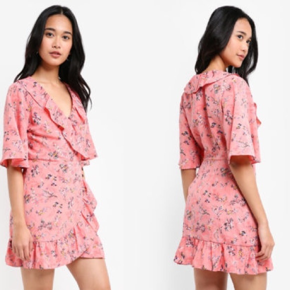 topshop floral ruffle wrap tea dress - Picture 2 of 5